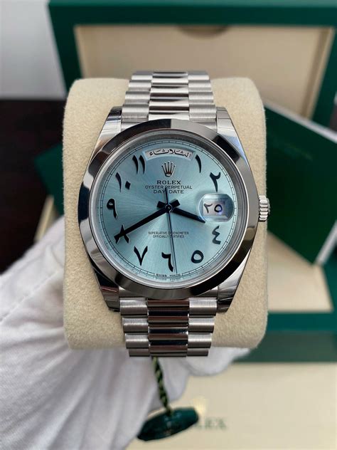 rolex day date platinum arabic dial